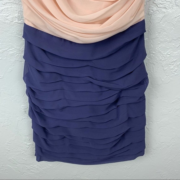 Express Ruched Color block mini dress sz 0 - Picture 5 of 10